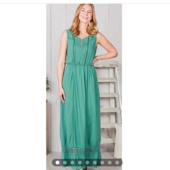 Matilda Jane Green Down in the Valley Maxi Dress Size Medium - Picture 8 of 8